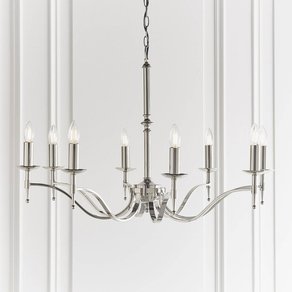 Interiors CA1P8N Lampa wisząca Stanford 8 Polerowany Nikiel