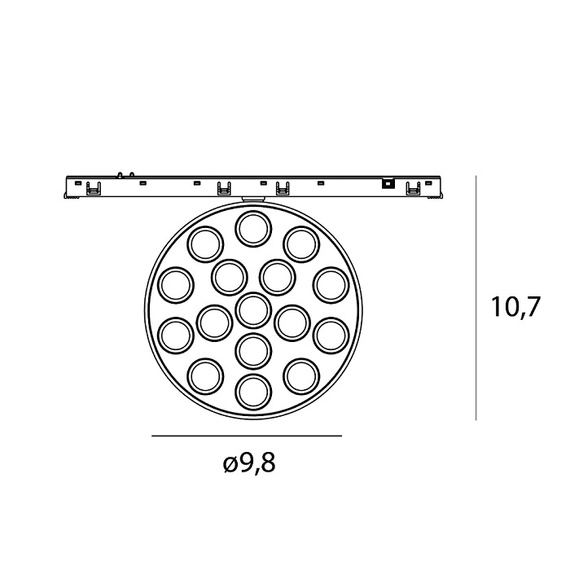 Lampa rastrowa okrągła Maxlight Micro11 N0012Z 12W Czarny 2700-5000K Zigbee