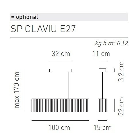 Clavius SP E27 Lampa Wisząca AXO Light biała 100cm