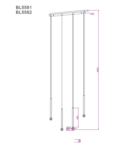 Lampa Wisząca Berella Light Aramo 4 BK BL5581