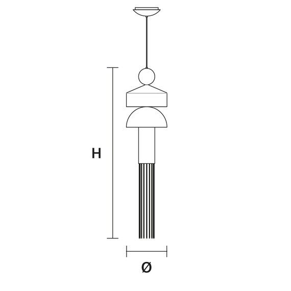 Włoska Lampa wisząca Masiero Nappe XL1