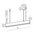 Lampa wisząca AQForm Rafter LED 198 cm biały 50605-L930-D9-00-13