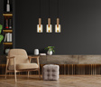 Żyrandol Italux Sardo Pnd-5581-3-Bro+Amb