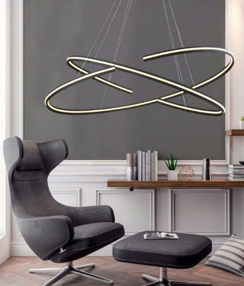 Lampa wisząca Azzardo Alessia XL AZ3356 czarna 120 cm Ściemnialna