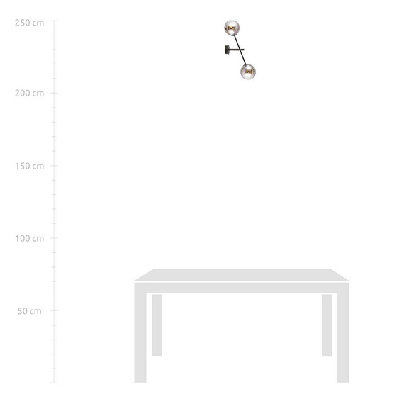 Natynkowa lampa ścienna LINEAR K2 BLACK/GRAFIT czarny (1167/K2) - Emibig