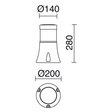 Lampa stojąca zewnętrzna Novolux Mirco 669D-G05X1A-02