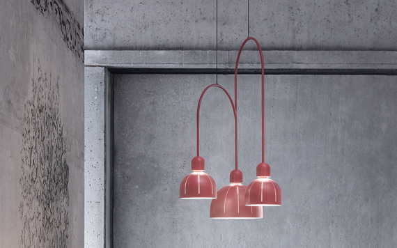 Lampa wisząca Masiero Cupolè ANG 3 różowa