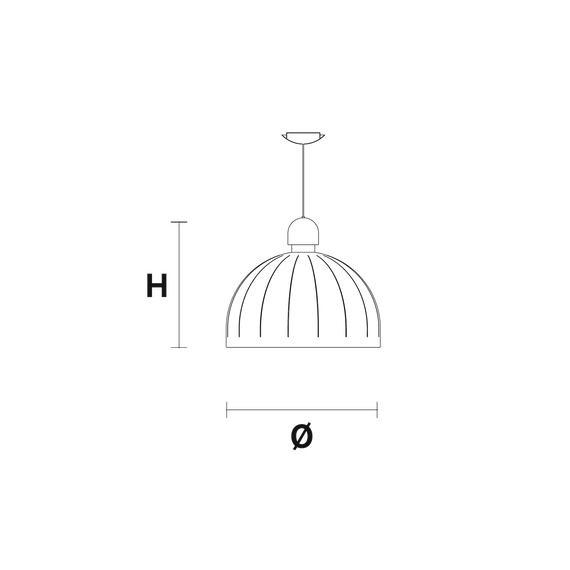 Lampa wisząca Masiero Cupolè S1 30 czarna