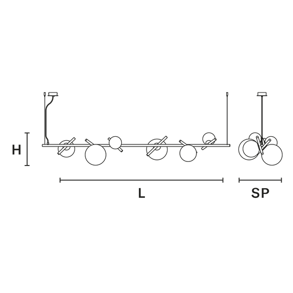 Lampa Wisząca Masiero Posy Bil 6