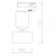 Reflektor szynowy trzyfazowy ledowy Berella Light Hawa WH BL5157