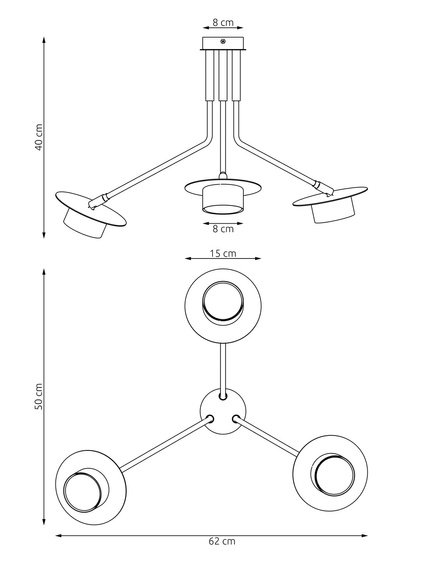 Lampa Wisząca Emibig Mizu 3 Bl (1448/3)
