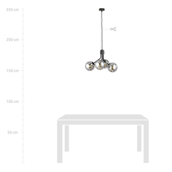 Wisząca lampa NOVA 4 BLACK/GRAFIT czarny (1140/4) - Emibig