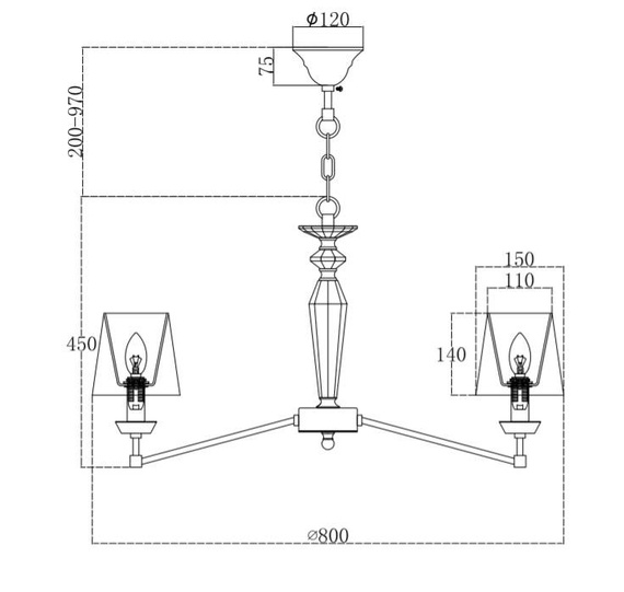 Lampa wisząca Maytoni Beira MOD064PL-08N