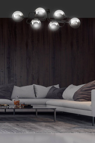 Lampa sufitowa BRENDI 6A BL GRAFIT czarny (832/6A) - Emibig