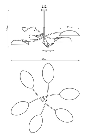 Plafon Emibig Lotus 6 Bl Mustard (1460/6)