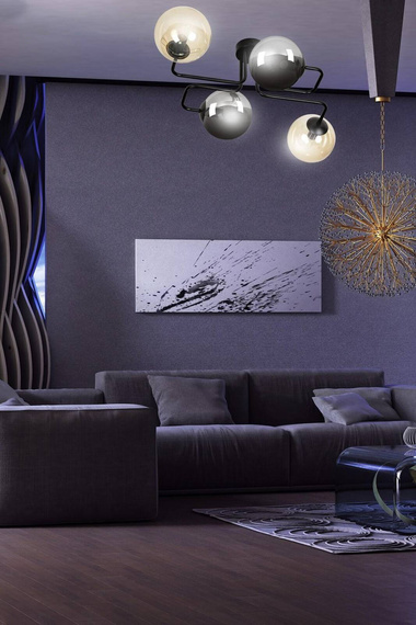 Sufitowy plafon BRENDI 4 BL MIX 2 czarny (843/4M2) - Emibig