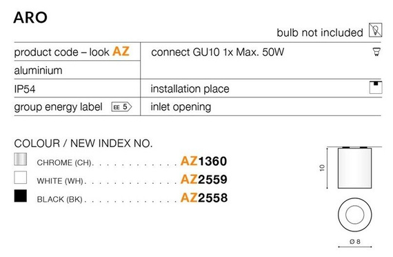 Plafon Azzardo Aro AZ2559