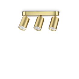 Plafon Ideal Lux Dynamite Pl3 Linear Round Ottone 371269