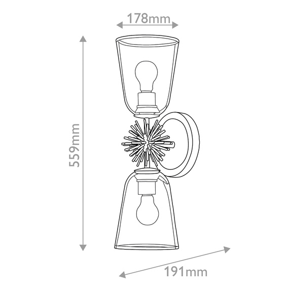 Oprawa Ścienna Elstead Lighting STARING-2WB-DG-CLEAR