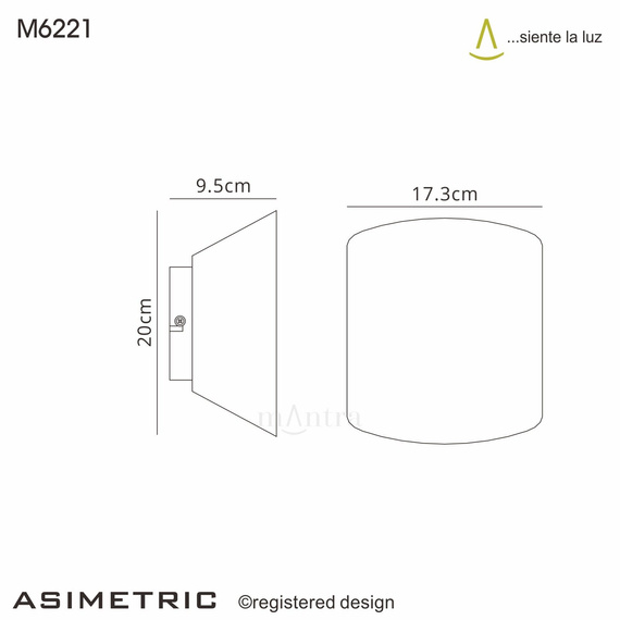 Lampa ścienna Mantra Asimetric 6221