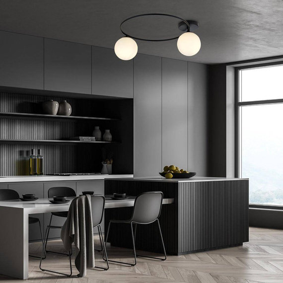 Lampa sufitowa SOPRA 2 BL OPAL czarny (1257/2) - Emibig