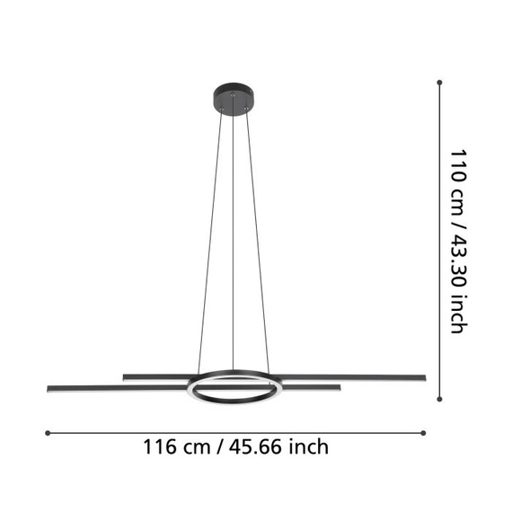 Lampa Wisząca Eglo ZILLERIO-Z 900398 Czarna