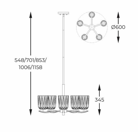 Zuma Line Tazza P0590-05B-V7AC Lampa wisząca
