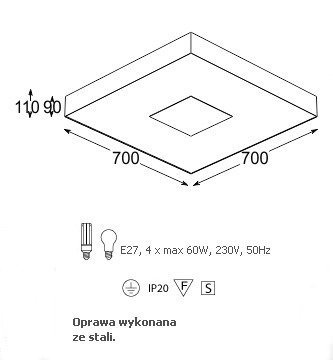 Cleoni Vandura 700 Plafon 119 Czarny glęboki