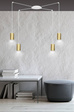 Wisząca lampa TRAKER 4 WH/GOLD biały-Złoty (527/4) - Emibig