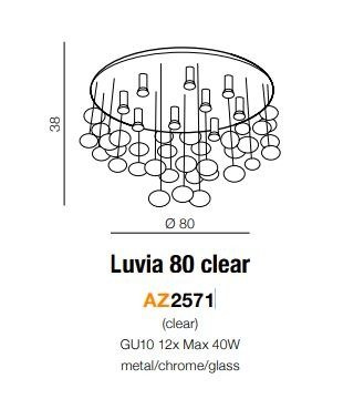 Plafon Azzardo Luvia 80 Clear