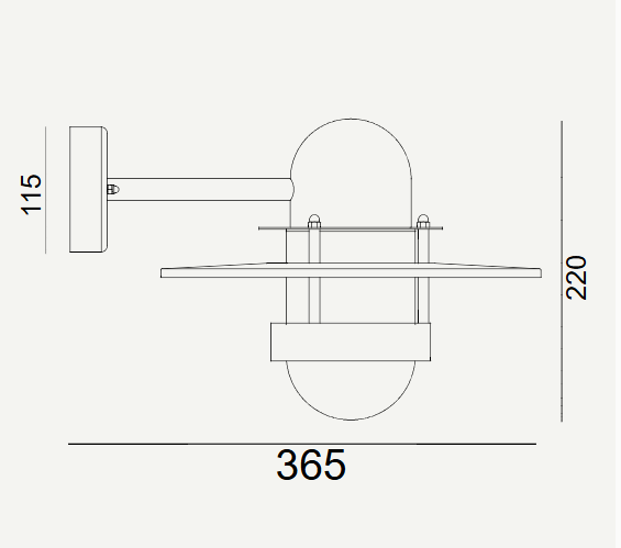 Norlys Bergen 270GA Lampa ścienna zewnętrzna