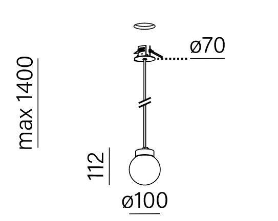 Lampa wisząca wpuszczana Aqform Modern Ball simple mini 59875-M930-D0-00-12
