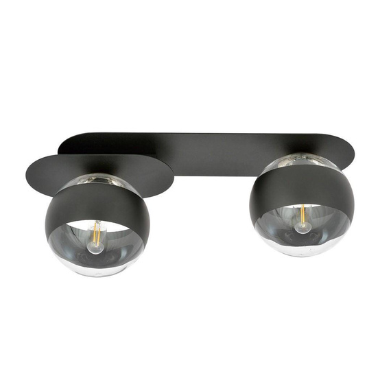 Sufitowy plafon PLAZA 2 BLACK/STRIPE czarny (1121/2) - Emibig