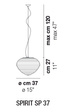 Lampa Wisząca VISTOSI SPIRIT SP 37 E27 transparentna 37 cm