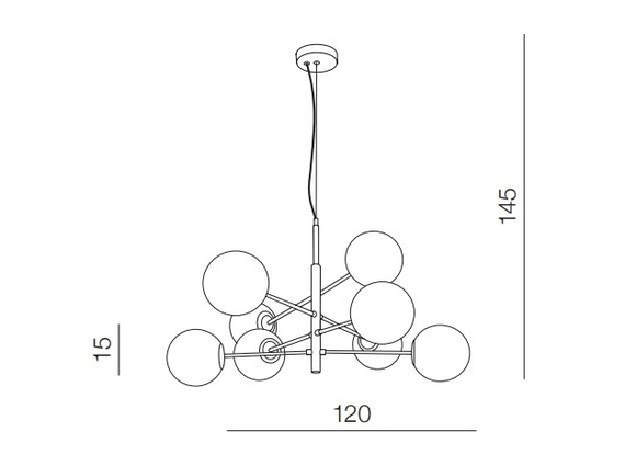 Azzardo Oviedo AZ4422 Żyrandol Czarny