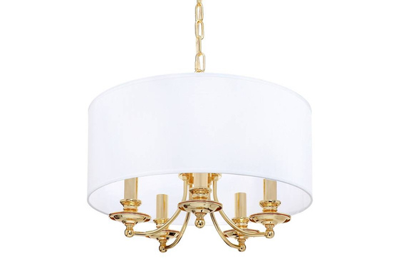 Zwis z białym abażurem Berella Light Adozo 5 GD złota BL5349