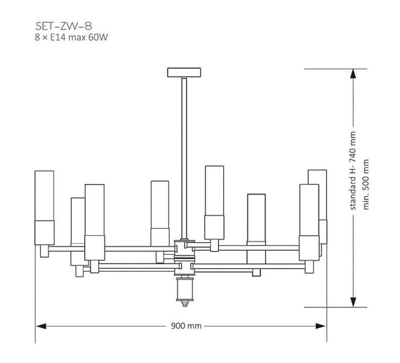 Lampa wisząca Kutek Mood Seti SET-ZW-8(Z)