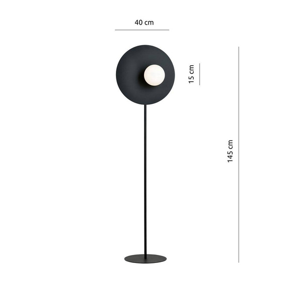 Podłodowa lampa OSLO LP BLACK/OPAL czarny (1187/LP) - Emibig