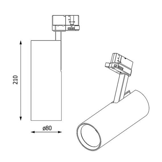 Cleoni Rob Reflektorek do szynoprzewodu TSL43/TL/L13/TdPWHE/700mA/116/64D/930