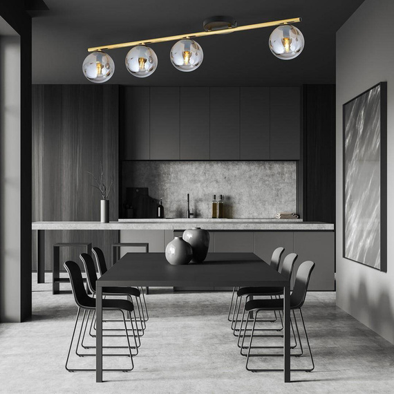 Sufitowy plafon MONZA 4 BL GRAFIT czarny-Złoty (1250/4) - Emibig