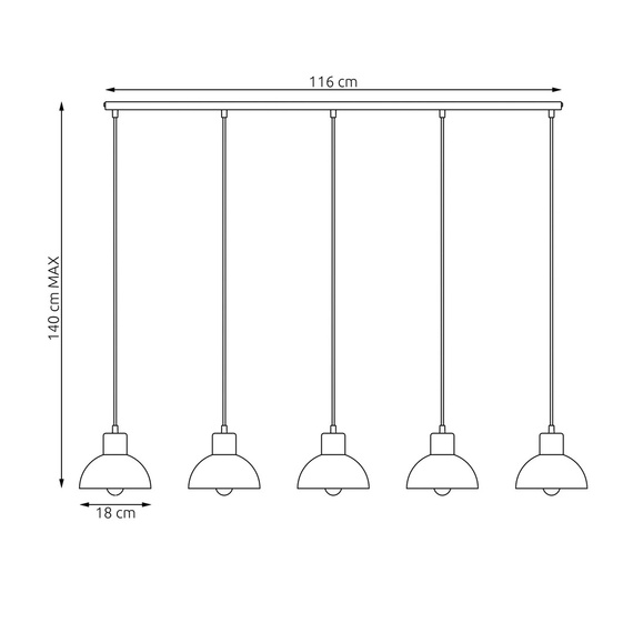 Lampa Wisząca Emibig Seco 5 Bl (1393/5)