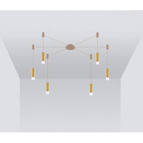 Lampa wisząca złota Azzardo Ziko AZ3460+6xAZ3115+6xAZ3554