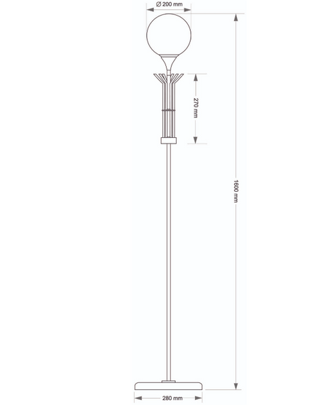 Lampa podłogowa Bari Kutek BAR-LS-1(ZM)