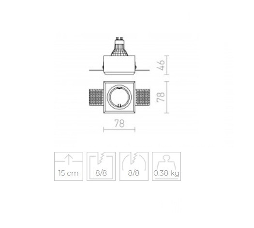 GipsowaLampa do zabudowy Redlux QUO R R12361