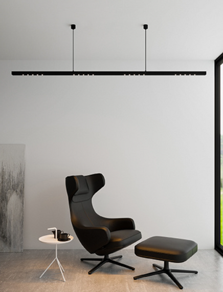 Aqform Lens Lampa wisząca nowoczesna czarna 149cm 50284-L930-W3-00-12