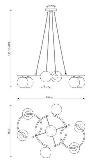 Lampa Sufitowa Emibig Libra 6 Bl Opal (1379/6)