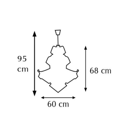 Lampa Wisząca kryształowa Elem Barcelona 6245/4 TR Złota