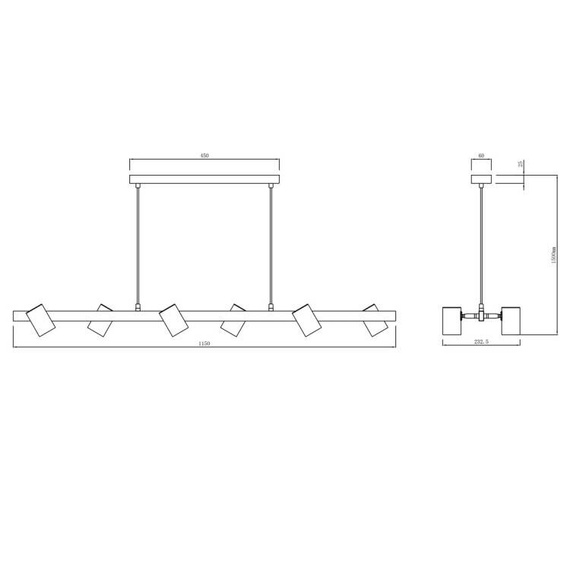 Lampa wisząca Light Prestige Snow LP-731/6L BK