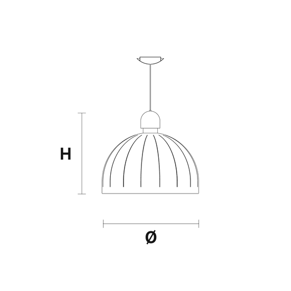 Lampa wisząca Masiero Cupolè S1 50 czarna
