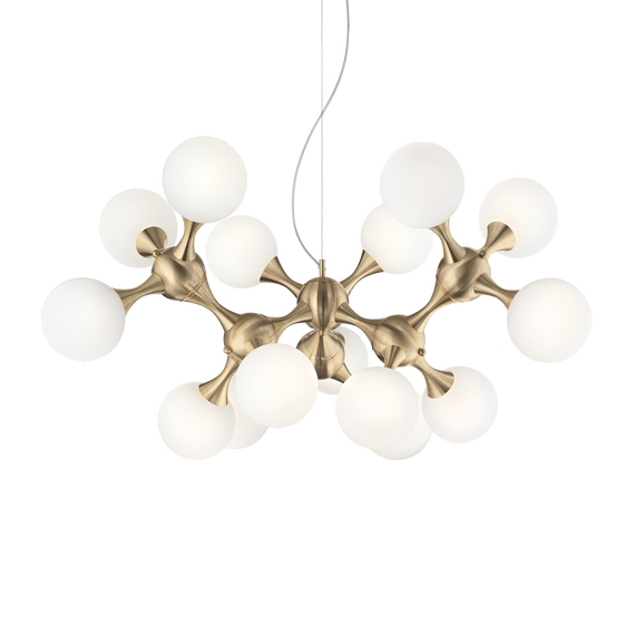 Lampa wisząca duża do salonu Ideal Lux Nodi SP15 mosiądz